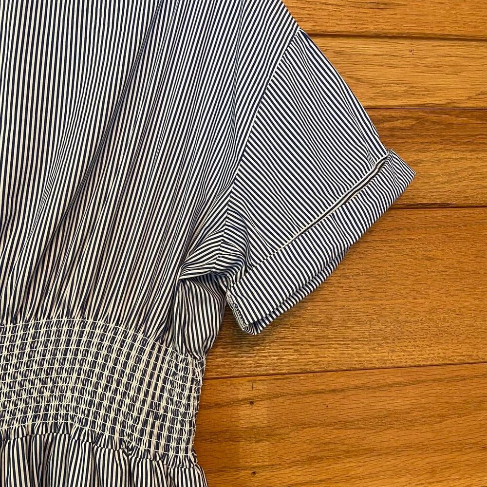 Vineyard Vines cotton blue and white striped short sleeve dress - Picture 2 of 5